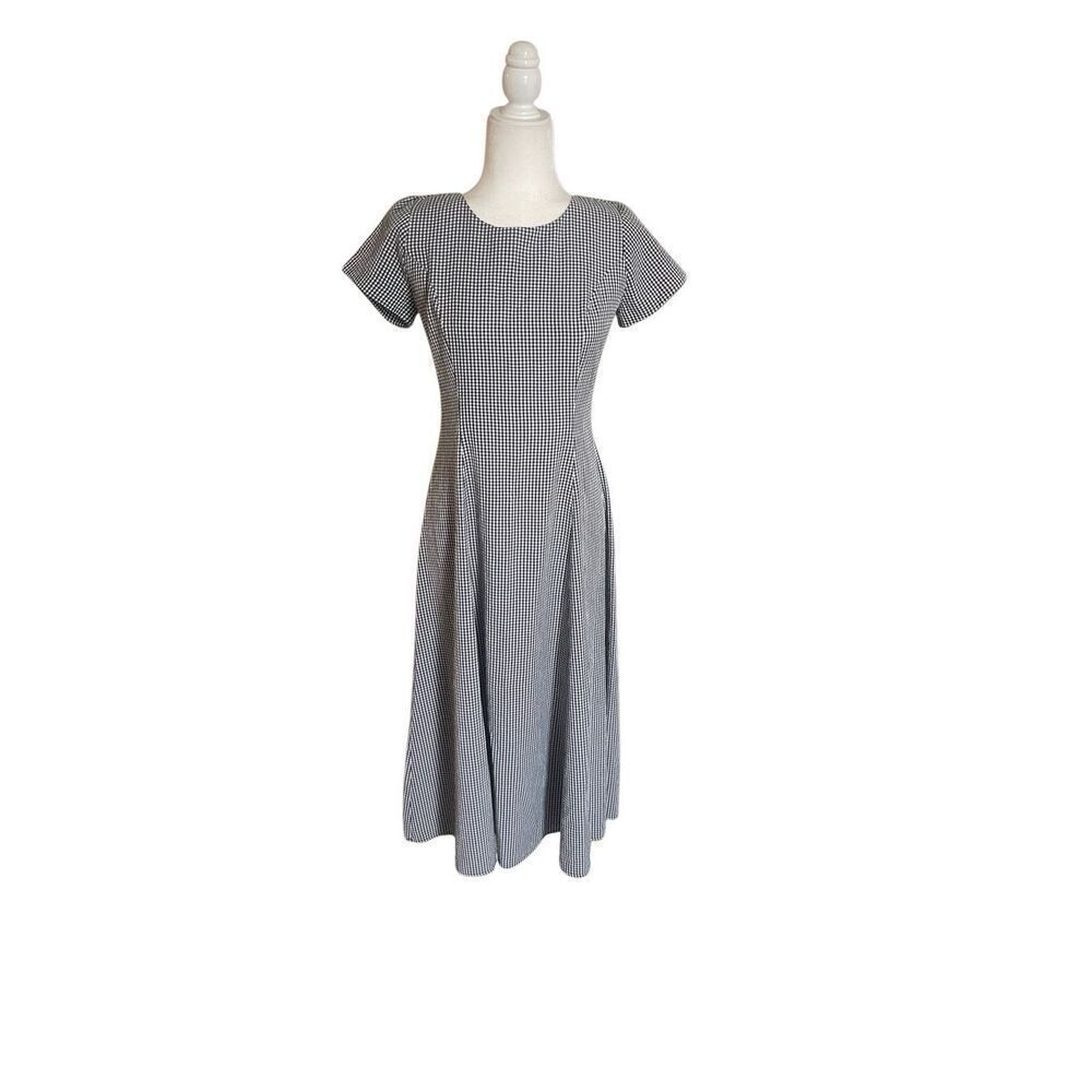Maggie‎ Breen Black & White Gingham Dress  M  Made in USA